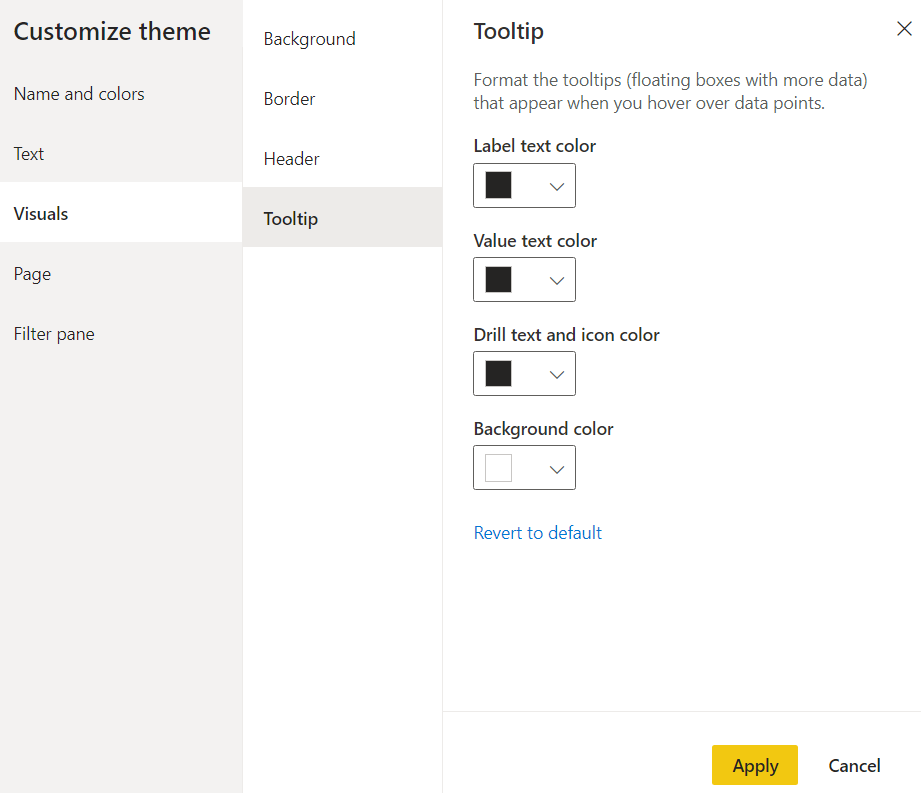 Customize Theme Tooltip